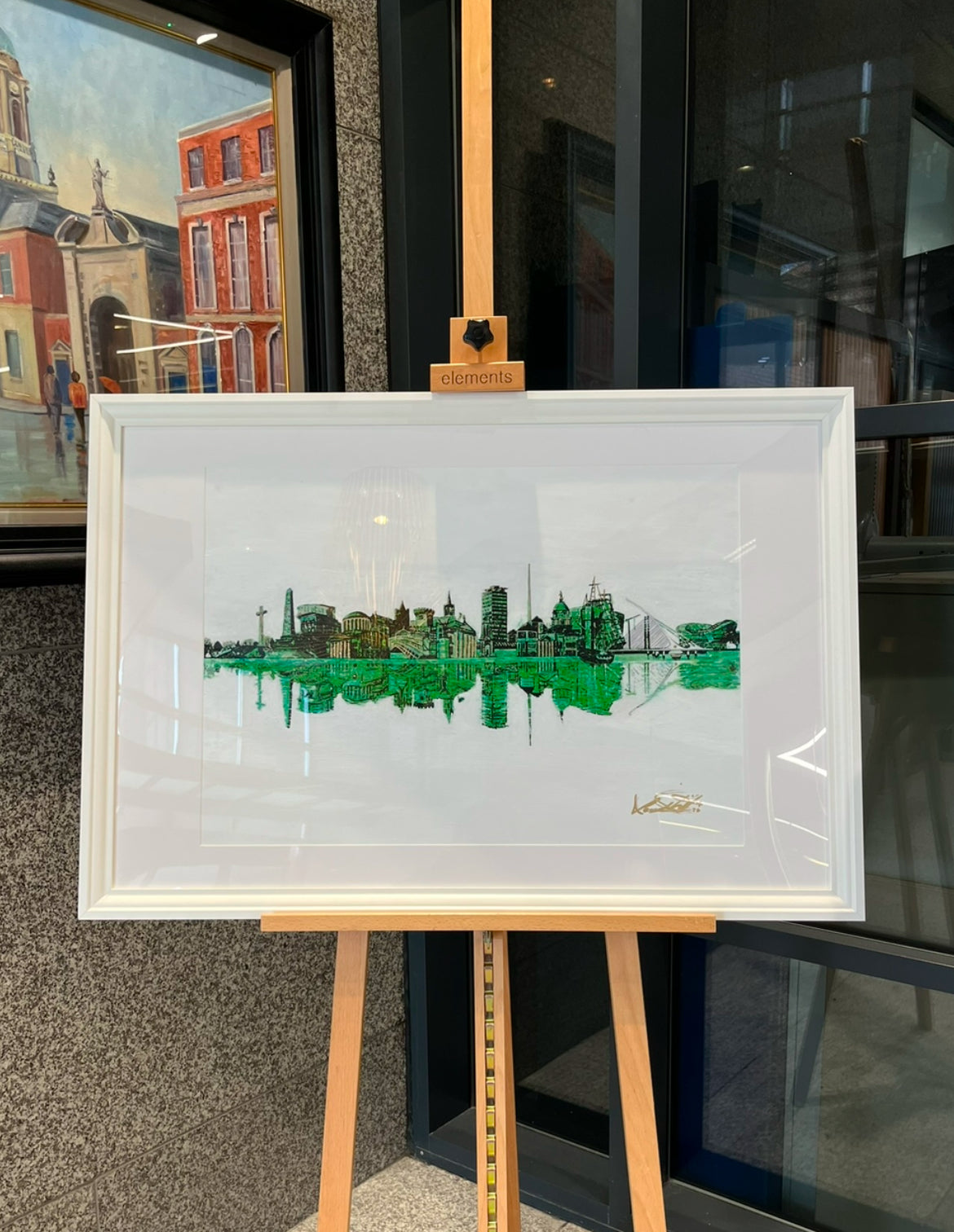 The Dublin Skyline Fine Art Archival Print in Green (18x24 inches)