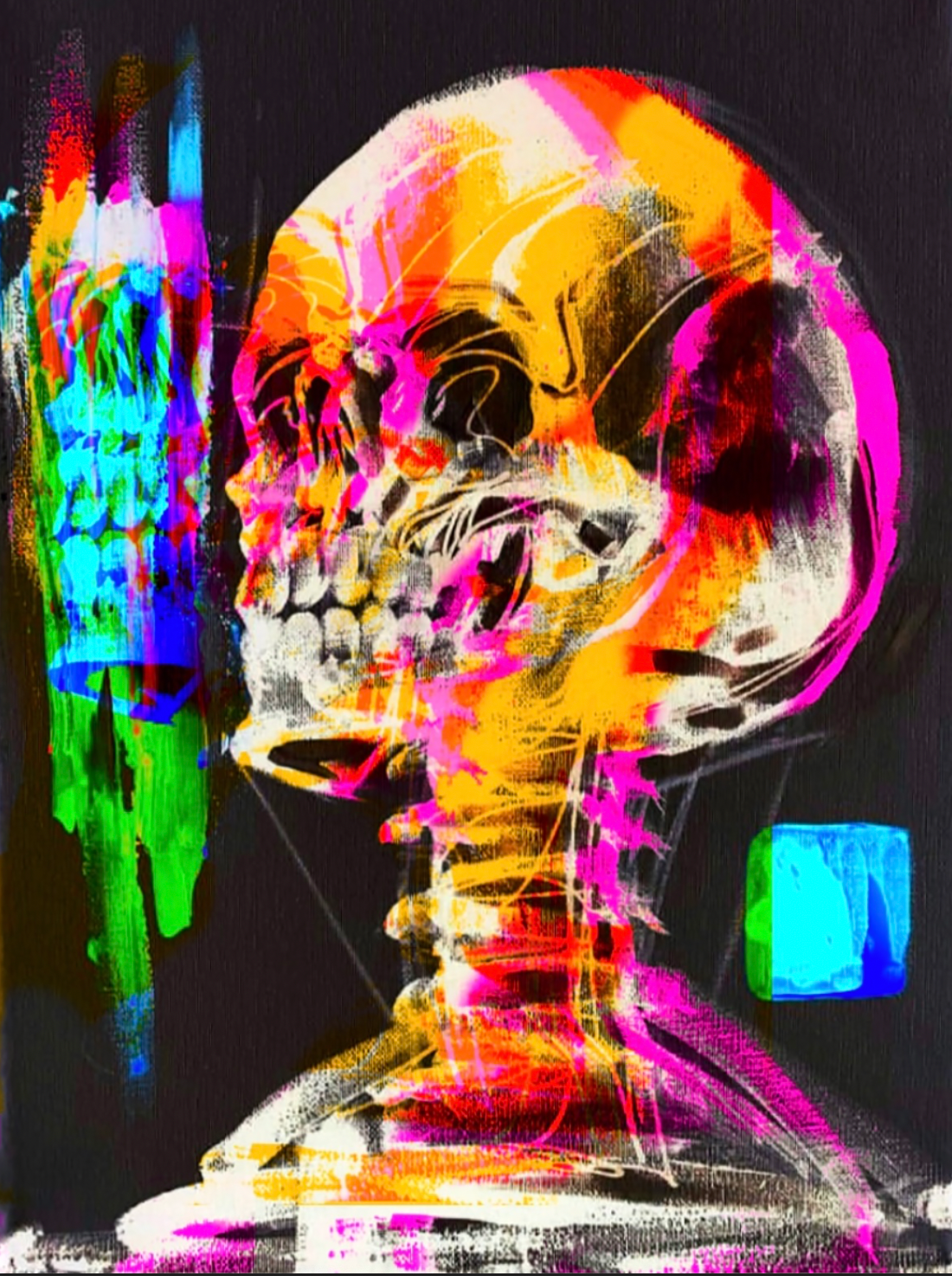 MS Skull-Flare Up Limited Edition Fine Art Archival Print (18x24 inches)